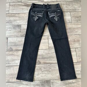 Gently used black Rock Revival mens jeans⚜️Size 33 x 31 ⚜️Brayen straight jeans